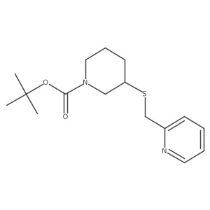 3-(Pyridin-2-ylmethylsulfanyl)-piperidine-1-carboxylic acid tert-butyl ester结构式