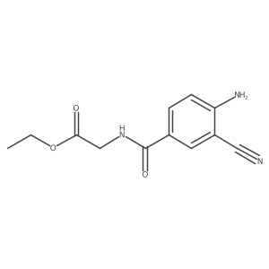 (4-Amino-3-cyano-benzoylamino)-acetic acid ethyl ester Structure