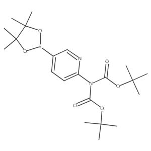 tert-ButylN-tert-butoxycarbonyl-N-[5-(4,4,5,5-tetramethyl-1,3,2-dioxaborolan-2-yl)-2-pyridyl]carbamate Structure