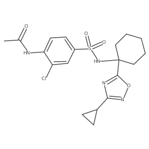 N-(2-chloro-4-(N-(1-(3-cyclopropyl-1,2,4-oxadiazol-5-yl)cyclohexyl)sulfamoyl)phenyl)acetamide Structure