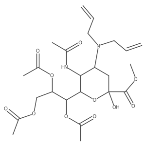 I(2)-Neuraminic acid, N-acetyl-4-deoxy-4-(di-2-propen-1-ylamino)-, methyl ester, 7,8,9-triacetate结构式