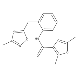 2,5-Dimethyl-N-{2-[(3-methyl-1,2,4-oxadiazol-5-YL)methyl]phenyl}furan-3-carboxamide结构式
