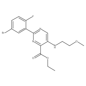 Ethyl 2-(5-bromo-2-fluorophenyl)-5-[(2-methoxyethyl)amino]pyrimidine-4-carboxylate Structure