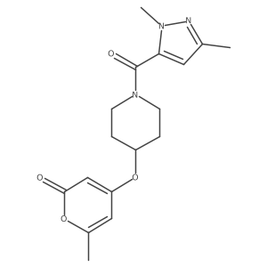 4-{[1-(1,3-dimethyl-1H-pyrazole-5-carbonyl)piperidin-4-yl]oxy}-6-methyl-2H-pyran-2-one Structure