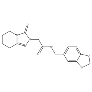 N-[(2H-1,3-Benzodioxol-5-YL)methyl]-2-{3-oxo-2H,3H,5H,6H,7H,8H-[1,2,4]triazolo[4,3-A]pyridin-2-YL}acetamide Structure
