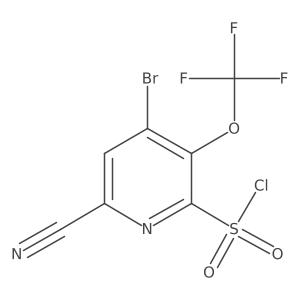 4-Bromo-6-cyano-3-(trifluoromethoxy)pyridine-2-sulfonyl chloride结构式