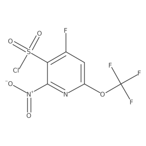 4-Fluoro-2-nitro-6-(trifluoromethoxy)pyridine-3-sulfonyl chloride结构式