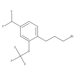 (2-(3-Bromopropyl)-5-(difluoromethyl)phenyl)(trifluoromethyl)sulfane Structure