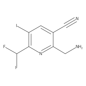 2-(Aminomethyl)-3-cyano-6-(difluoromethyl)-5-iodopyridine Structure