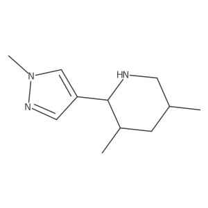 3,5-Dimethyl-2-(1-methyl-1H-pyrazol-4-yl)piperidine结构式