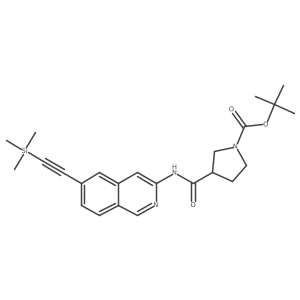 (S)-tert-butyl 3-(6-(2-(trimethylsilyl)ethynyl)isoquinolin-3-ylcarbamoyl)pyrrolidine-1-carboxylate结构式