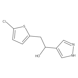 2-(5-Chlorothiophen-2-yl)-1-(1H-pyrazol-4-yl)ethan-1-ol结构式