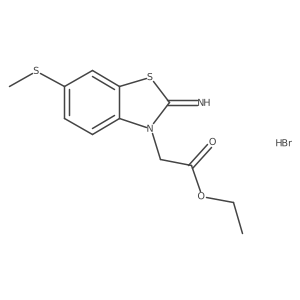 ethyl 2-(2-imino-6-(methylthio)benzo[d]thiazol-3(2H)-yl)acetate hydrobromide结构式