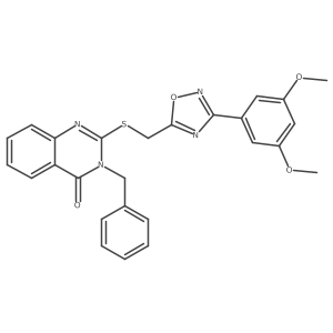 3-benzyl-2-(((3-(3,5-dimethoxyphenyl)-1,2,4-oxadiazol-5-yl)methyl)thio)quinazolin-4(3H)-one结构式