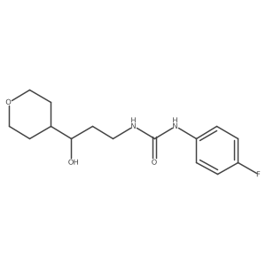 1-(4-fluorophenyl)-3-(3-hydroxy-3-(tetrahydro-2H-pyran-4-yl)propyl)urea结构式