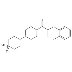 1-(4-(1,1-dioxidotetrahydro-2H-thiopyran-4-yl)piperazin-1-yl)-2-(2-fluorophenoxy)propan-1-one结构式