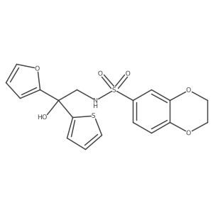 N-(2-(furan-2-yl)-2-hydroxy-2-(thiophen-2-yl)ethyl)-2,3-dihydrobenzo[b][1,4]dioxine-6-sulfonamide Structure