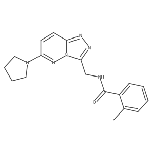 2-methyl-N-((6-(pyrrolidin-1-yl)-[1,2,4]triazolo[4,3-b]pyridazin-3-yl)methyl)benzamide结构式