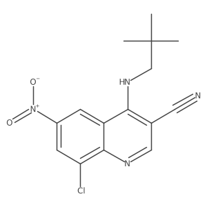 8-Chloro-4-[(2,2-dimethylpropyl)amino]-6-nitro-3-quinolinecarbonitrile Structure
