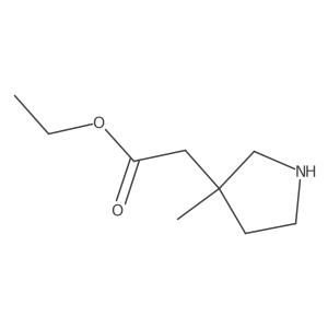 Ethyl 2-(3-methylpyrrolidin-3-yl)acetate结构式
