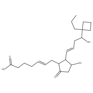 (Z)-7-{(1R,2R,3R)-3-Hydroxy-2-[(E)-(S)-4-hydroxy-4-(1-propyl-cyclobutyl)-but-1-enyl]-5-oxo-cyclopentyl}-hept-5-enoic acid结构式