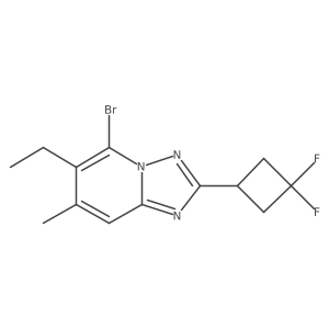 5-Bromo-2-(3,3-difluorocyclobutyl)-6-ethyl-7-methyl-[1,2,4]triazolo[1,5-a]pyridine结构式