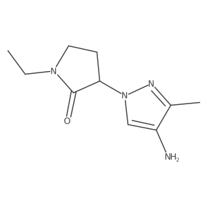 3-(4-amino-3-methyl-1H-pyrazol-1-yl)-1-ethylpyrrolidin-2-one结构式