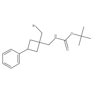 tert-butyl N-{[1-(bromomethyl)-3-phenylcyclobutyl]methyl}carbamate Structure