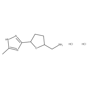 rac-[(2R,5S)-5-(3-methyl-1H-1,2,4-triazol-5-yl)oxolan-2-yl]methanamine dihydrochloride Structure