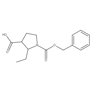 2-Ethyl-1-phenylmethoxycarbonylpyrrolidine-3-carboxylic acid结构式