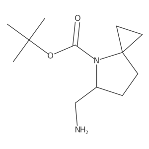 tert-butyl (5R)-5-(aminomethyl)-4-azaspiro[2.4]heptane-4-carboxylate结构式