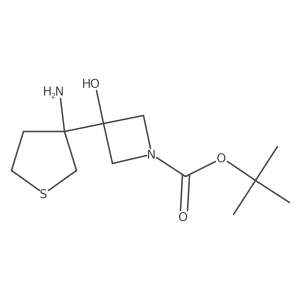 Tert-butyl 3-(3-aminothiolan-3-yl)-3-hydroxyazetidine-1-carboxylate结构式