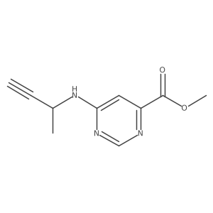 Methyl 6-[(but-3-yn-2-yl)amino]pyrimidine-4-carboxylate Structure
