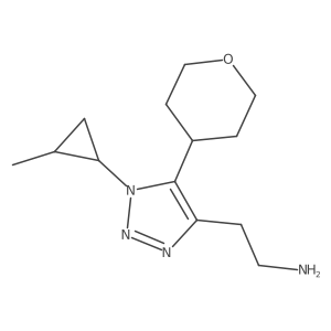 2-[1-(2-methylcyclopropyl)-5-(oxan-4-yl)-1H-1,2,3-triazol-4-yl]ethan-1-amine Structure