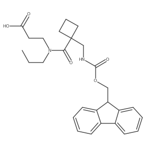 3-(1-{1-[({[(9H-fluoren-9-yl)methoxy]carbonyl}amino)methyl]cyclobutyl}-N-propylformamido)propanoic acid结构式