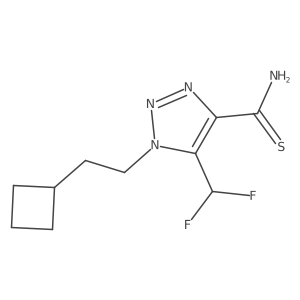 1-(2-cyclobutylethyl)-5-(difluoromethyl)-1H-1,2,3-triazole-4-carbothioamide结构式