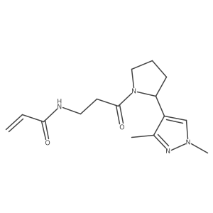 N-(3-(2-(1,3-Dimethyl-1H-pyrazol-4-yl)pyrrolidin-1-yl)-3-oxopropyl)acrylamide结构式