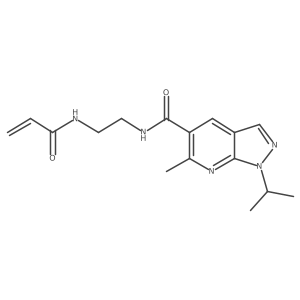6-Methyl-1-propan-2-yl-N-[2-(prop-2-enoylamino)ethyl]pyrazolo[3,4-b]pyridine-5-carboxamide结构式