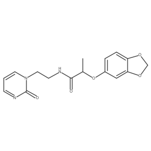 2-(benzo[d][1,3]dioxol-5-yloxy)-N-(2-(2-oxopyrimidin-1(2H)-yl)ethyl)propanamide结构式