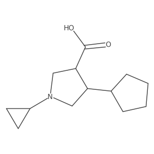 4-Cyclopentyl-1-cyclopropylpyrrolidine-3-carboxylic acid结构式