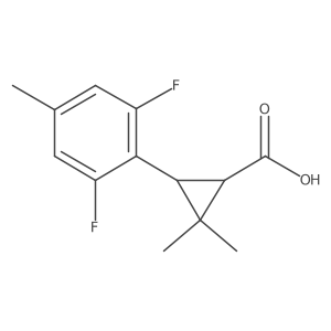 rac-(1R,3R)-3-(2,6-difluoro-4-methylphenyl)-2,2-dimethylcyclopropane-1-carboxylic acid Structure