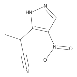 2-(4-nitro-1H-pyrazol-3-yl)propanenitrile结构式