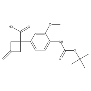 1-(4-{[(Tert-butoxy)carbonyl]amino}-3-methoxyphenyl)-3-oxocyclobutane-1-carboxylic acid结构式