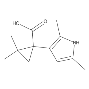 1-(2,5-dimethyl-1H-pyrrol-3-yl)-2,2-dimethylcyclopropane-1-carboxylic acid结构式
