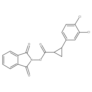 rac-1,3-dioxo-2,3-dihydro-1H-isoindol-2-yl (1R,2R)-2-(3,4-dichlorophenyl)cyclopropane-1-carboxylate结构式