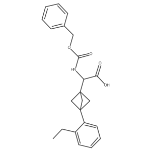 2-[3-(2-Ethylphenyl)-1-bicyclo[1.1.1]pentanyl]-2-(phenylmethoxycarbonylamino)acetic acid结构式