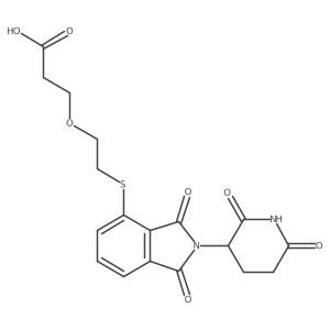 3-[2-[2-(2,6-Dioxo-3-piperidyl)-1,3-dioxo-isoindolin-4-yl]sulfanylethoxy]propanoic acid结构式