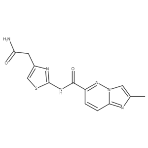 N-[4-(carbamoylmethyl)-1,3-thiazol-2-yl]-2-methylimidazo[1,2-b]pyridazine-6-carboxamide结构式