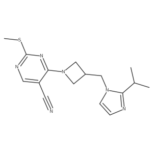 2-(methylsulfanyl)-4-(3-{[2-(propan-2-yl)-1H-imidazol-1-yl]methyl}azetidin-1-yl)pyrimidine-5-carbonitrile结构式