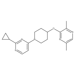 2-Cyclopropyl-4-{4-[(3,6-dimethylpyrazin-2-yl)oxy]piperidin-1-yl}pyrimidine Structure